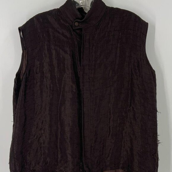 eskandar Other - Eskandar Neiman Marcus Brown Textured Regular Fit Outerwear Women Vest Size 1